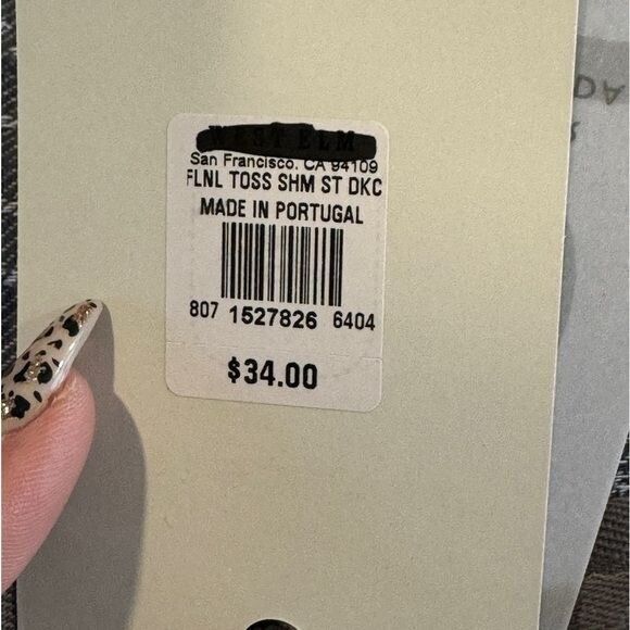 NIP West Elm Flannel Tossed Lines Standard Sham Dark Charcoal Recycled Cotton - Picture 4 of 8